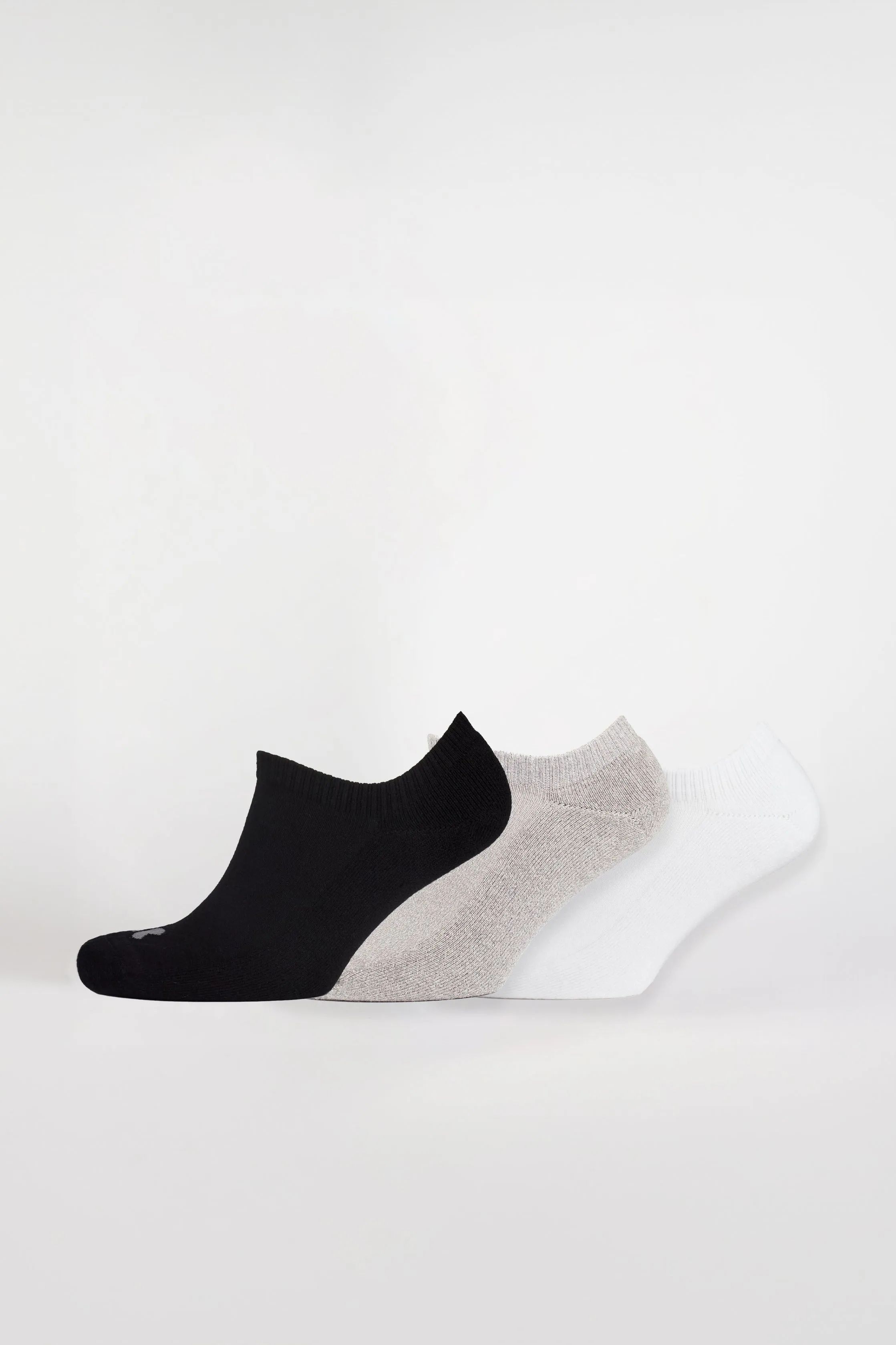 Sports Cotton Sock No Show 3 pack - Black/Grey/White