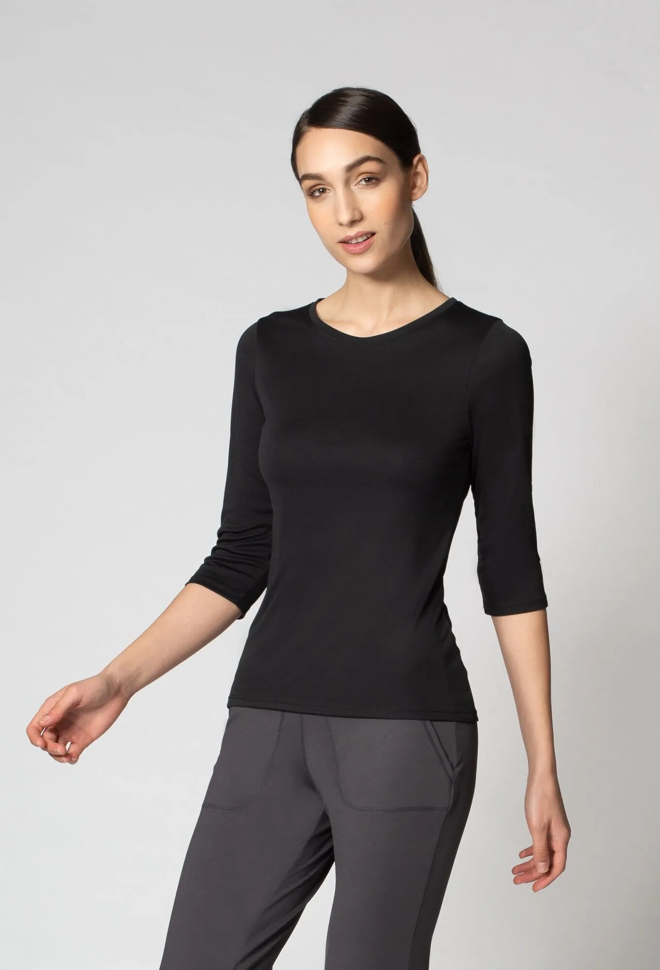 Sustainable Kristen 3/4 Sleeve Crew Neck