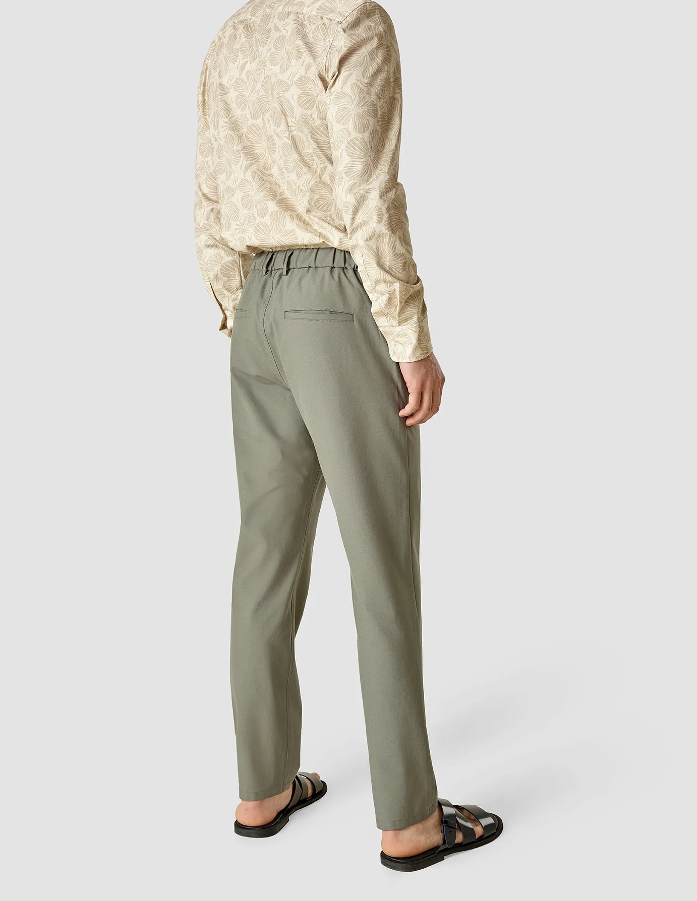 Tech Linen Elastic Pants Urban Green