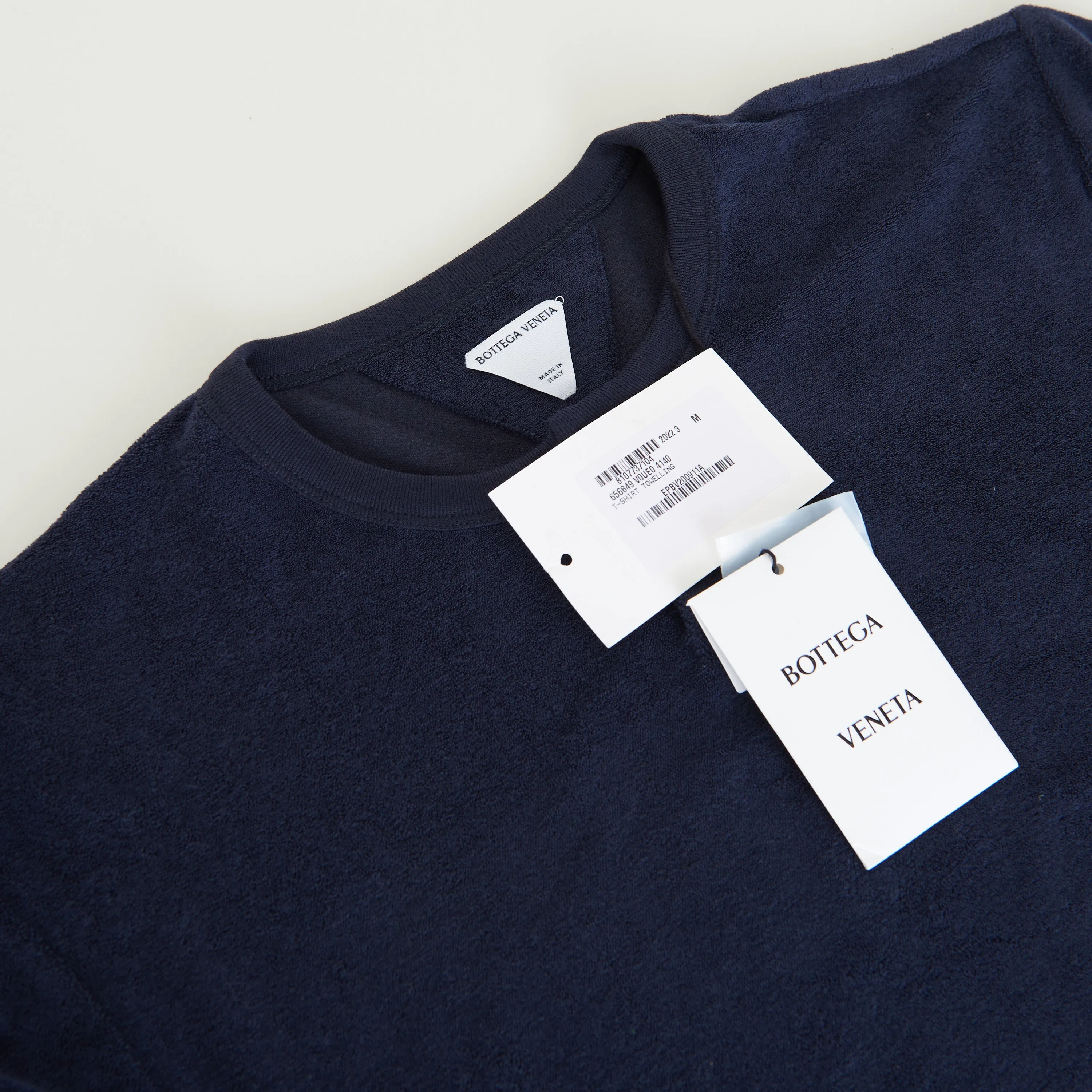 Towelling Jersey T-Shirt In Abyss Blue Cotton Blend