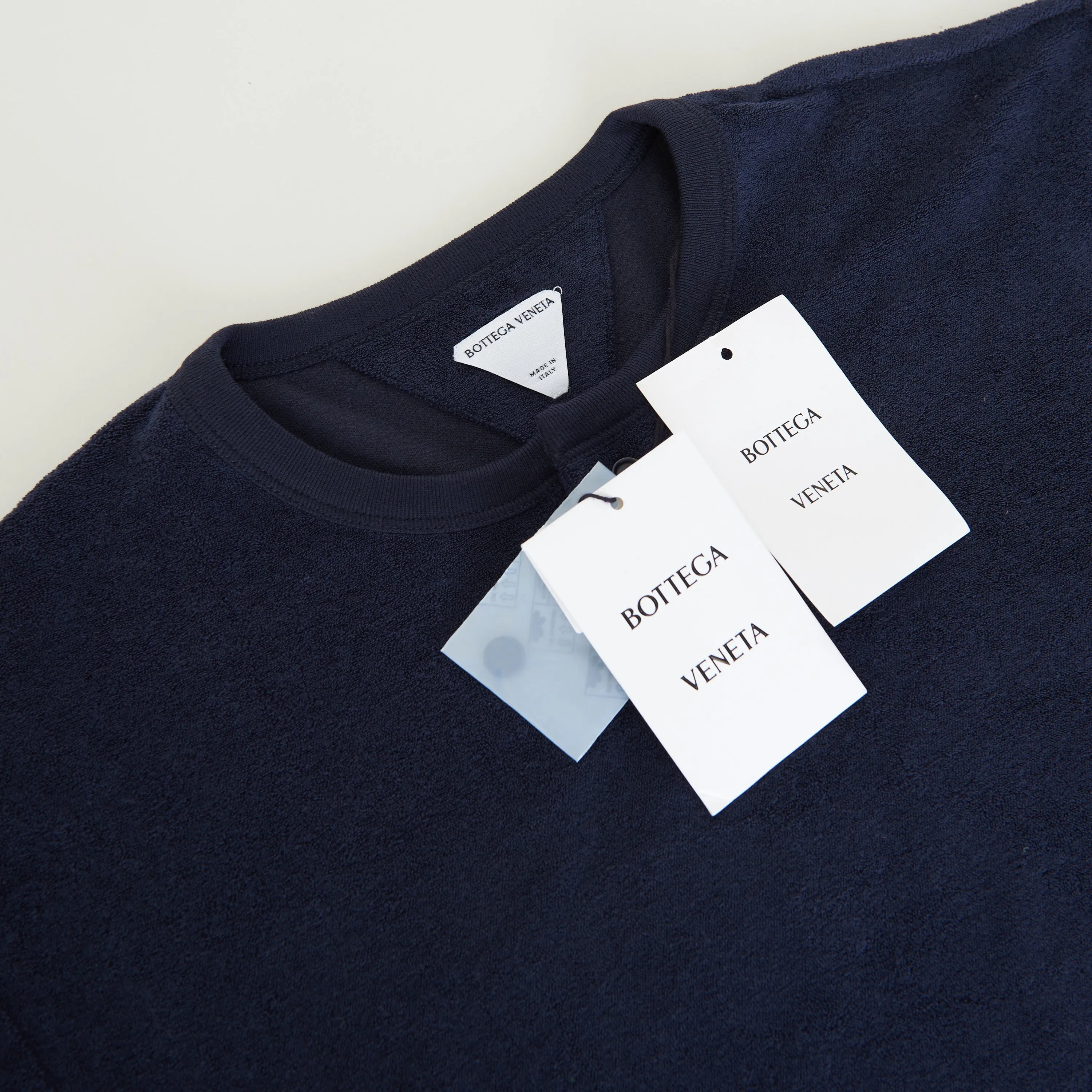 Towelling Jersey T-Shirt In Abyss Blue Cotton Blend