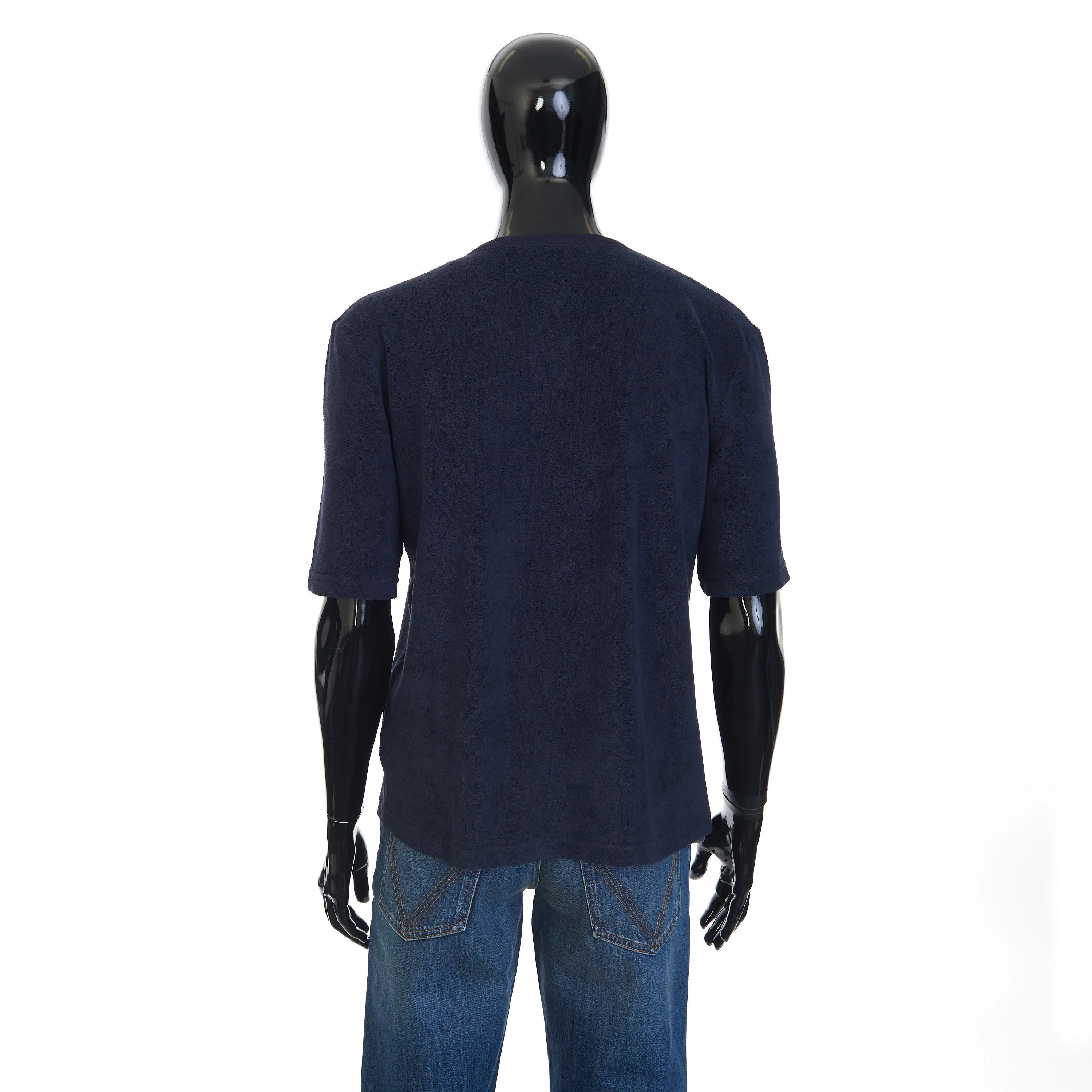 Towelling Jersey T-Shirt In Abyss Blue Cotton Blend