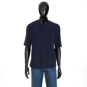 Towelling Jersey T-Shirt In Abyss Blue Cotton Blend