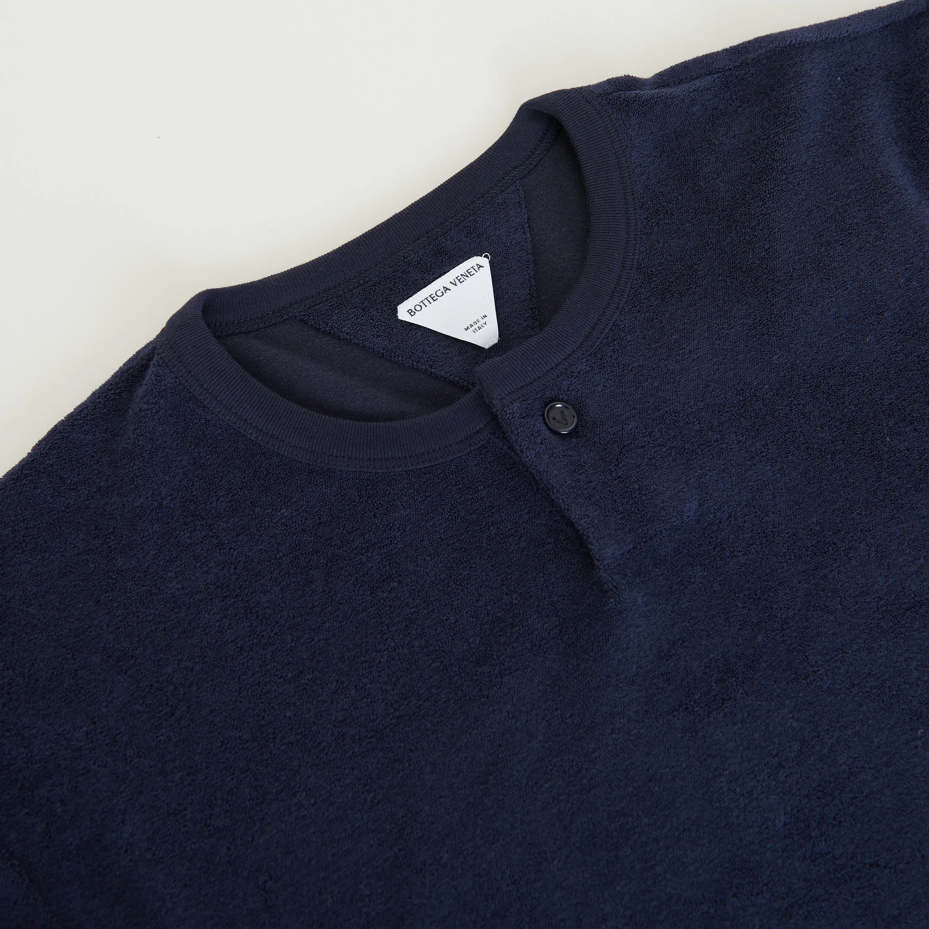 Towelling Jersey T-Shirt In Abyss Blue Cotton Blend