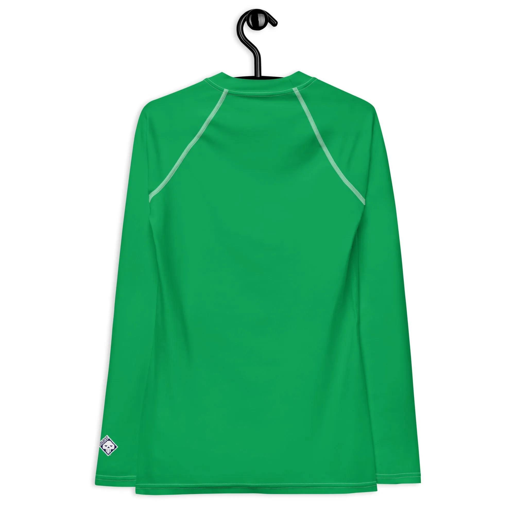 Understated Elegance: Solid Color Long Sleeve Rash Guard for Women - Jade