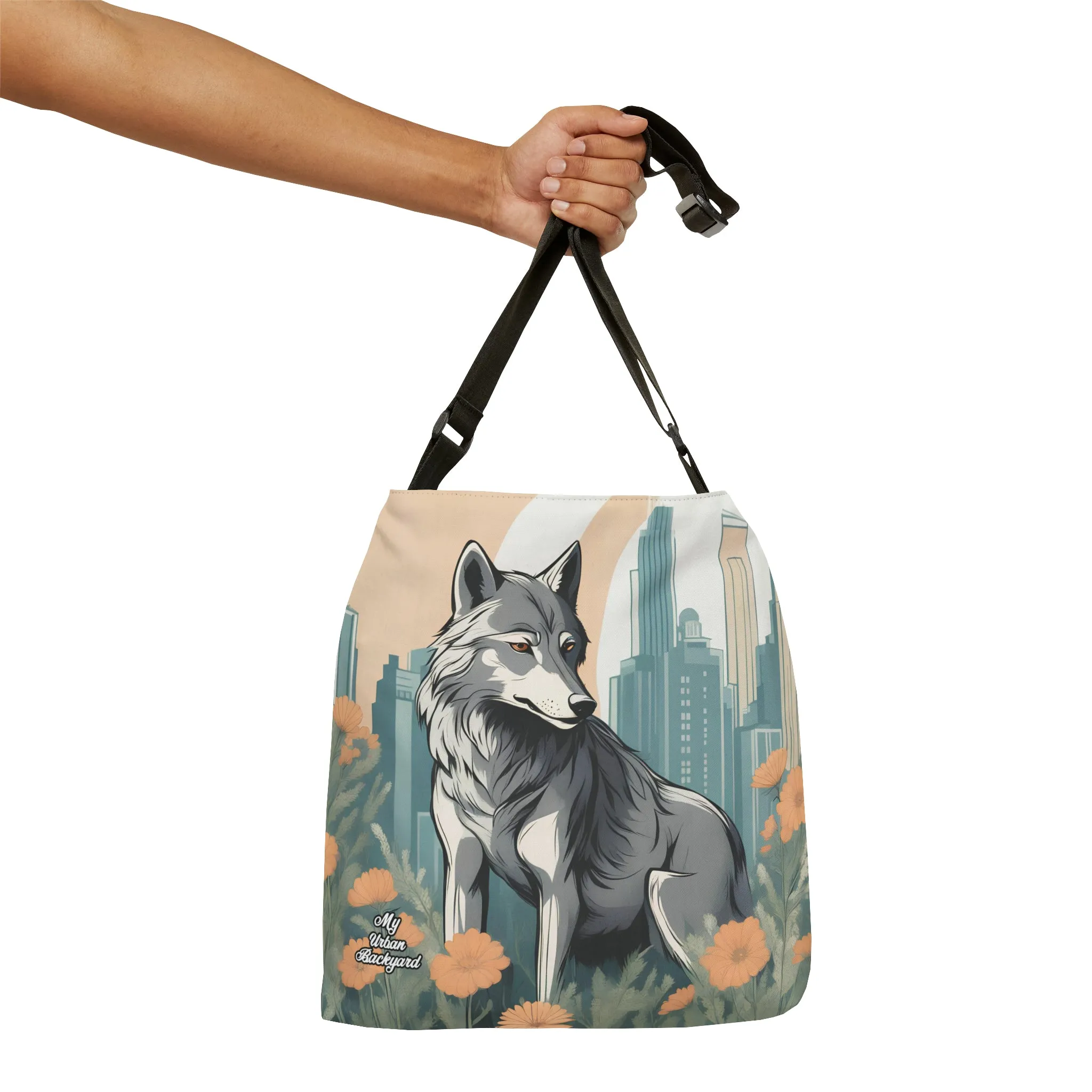 Urban Wolf, Tote Bag with Adjustable Strap - Trendy and Versatile