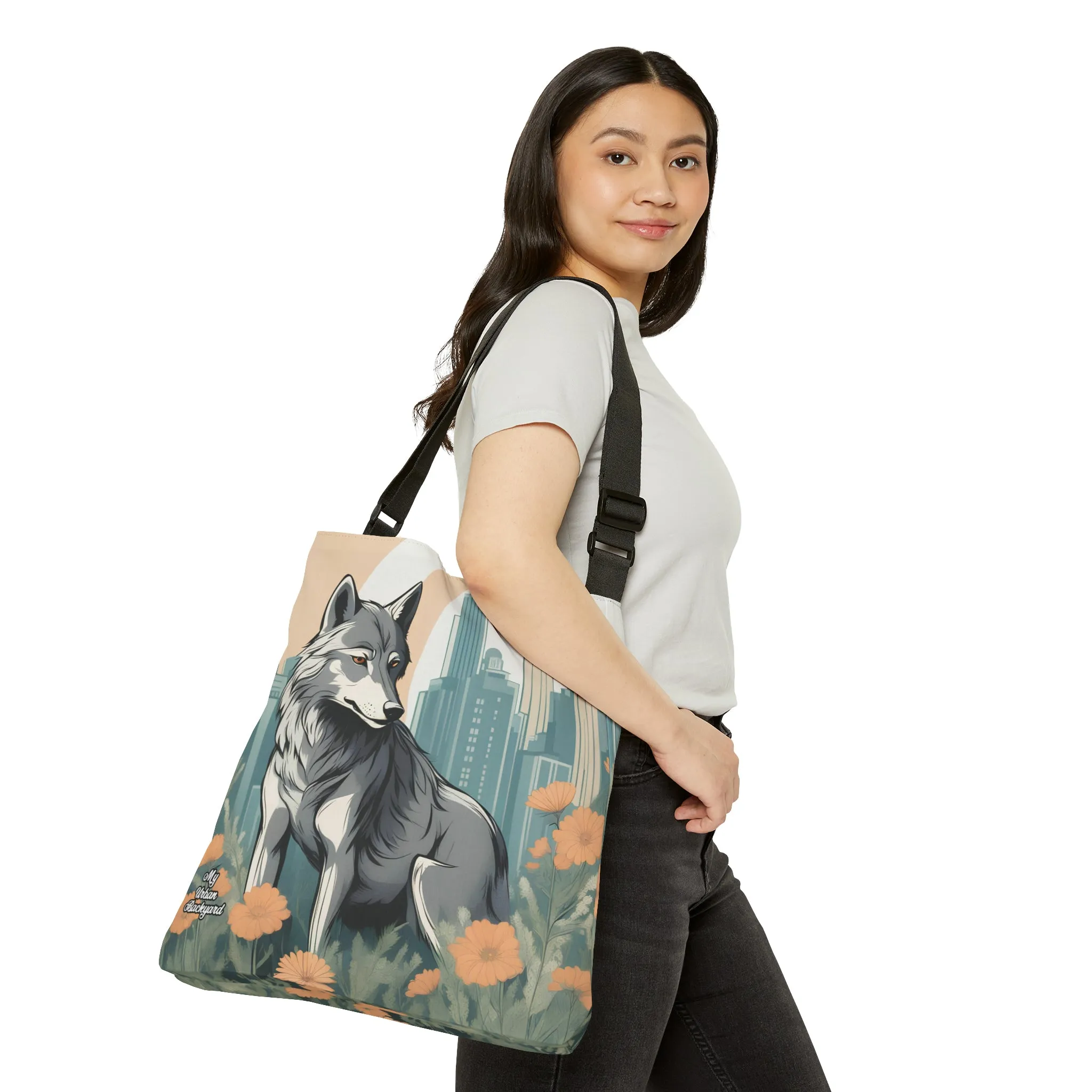 Urban Wolf, Tote Bag with Adjustable Strap - Trendy and Versatile