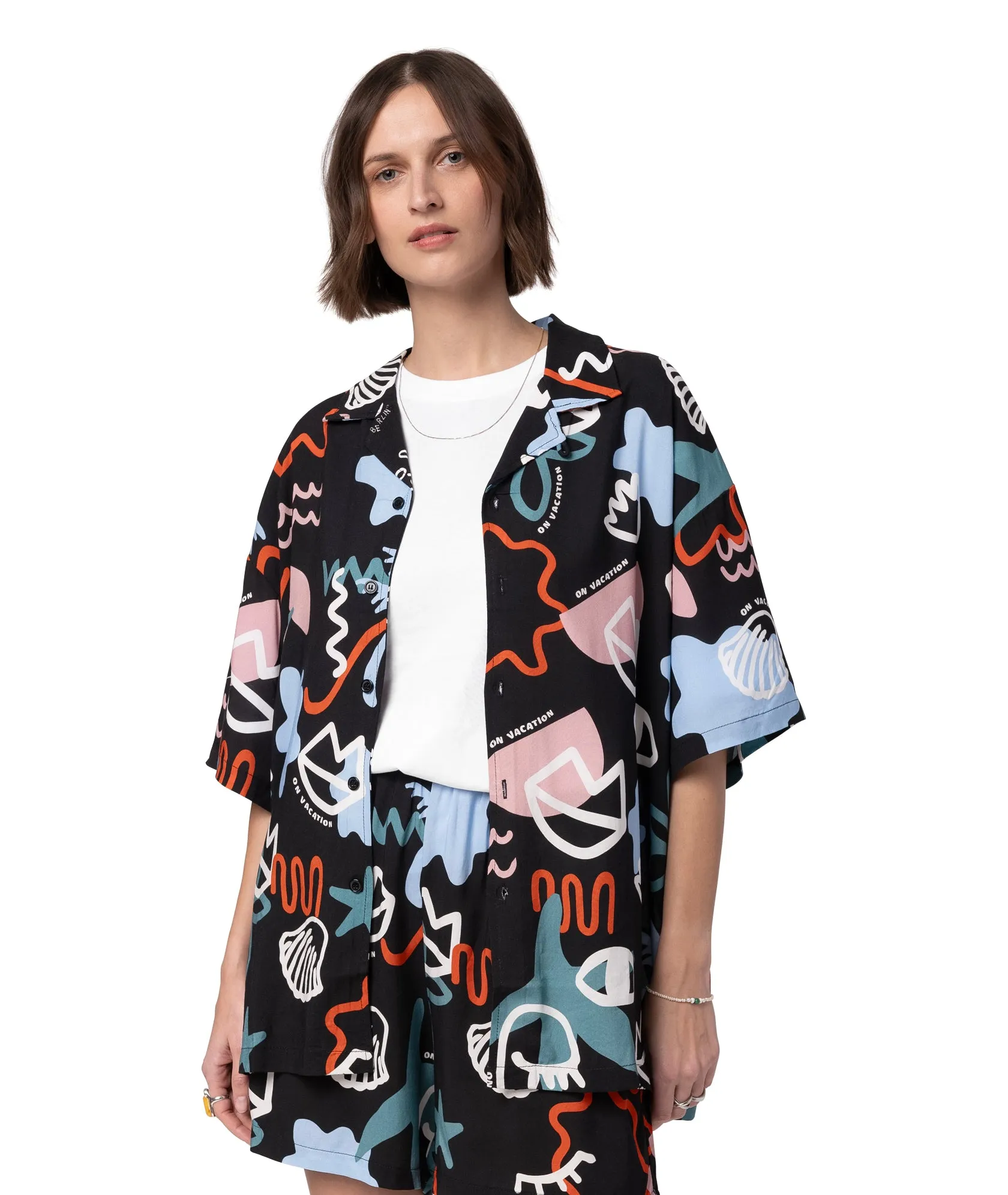 Viscose Shirt Scribbles - Multi