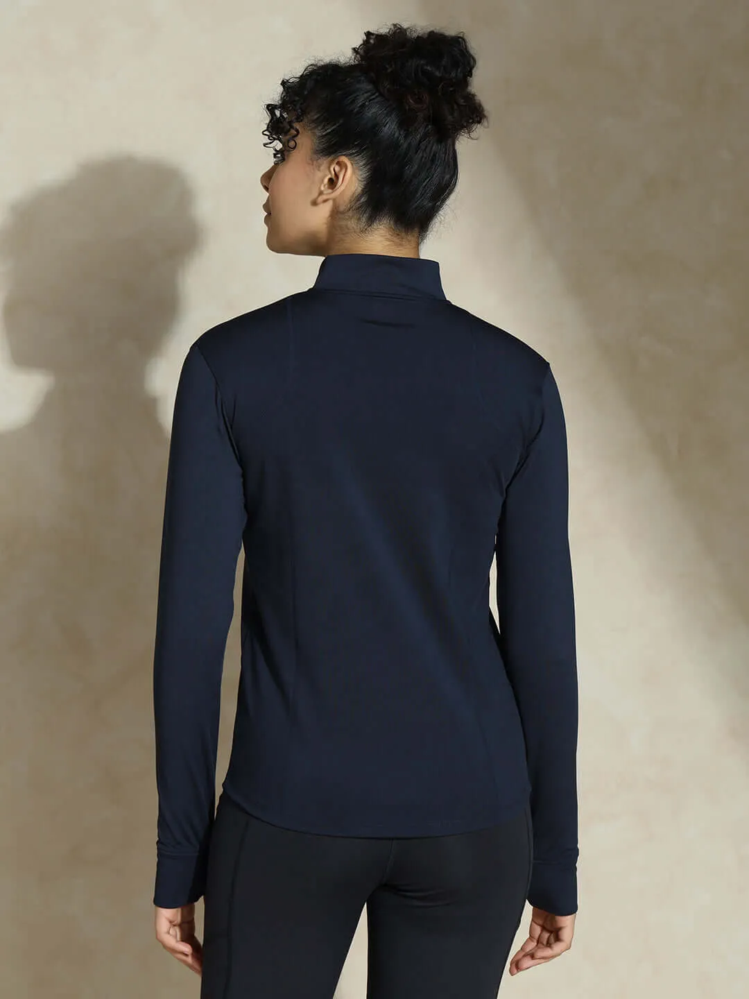 Women's Ath Runner Zip Neck Navy