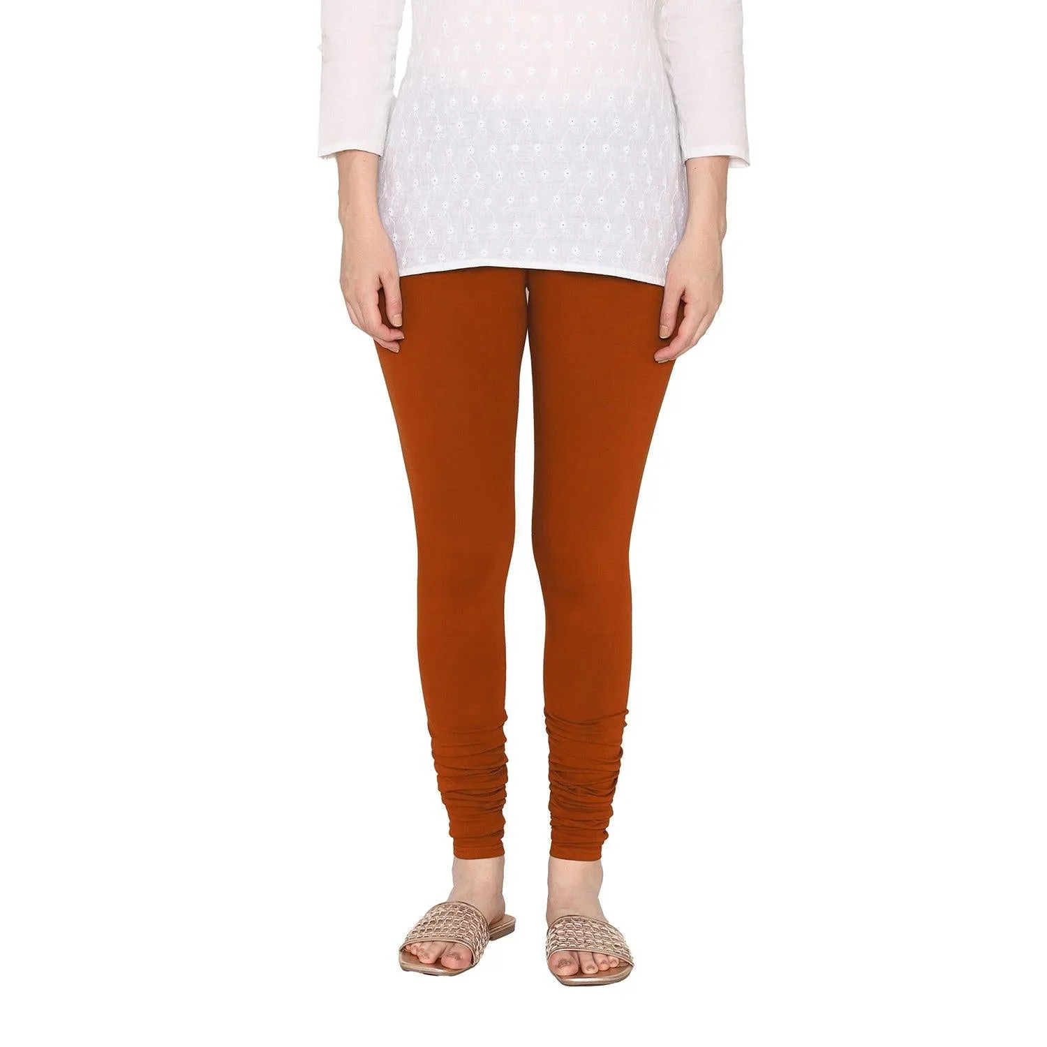 Women's Cotton Churidar Leggings (Free Size) - Baked Apple