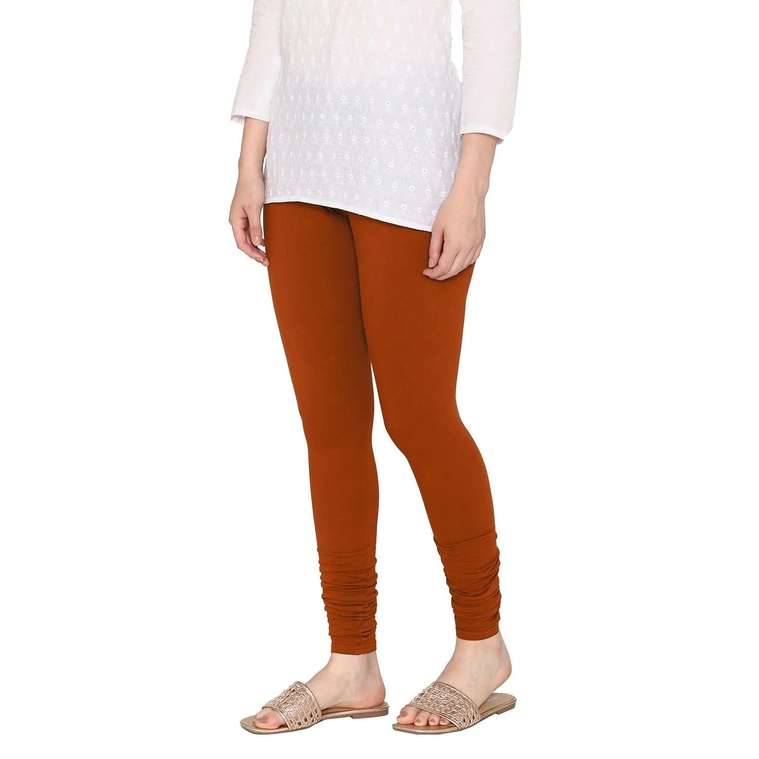 Women's Cotton Churidar Leggings (Free Size) - Baked Apple