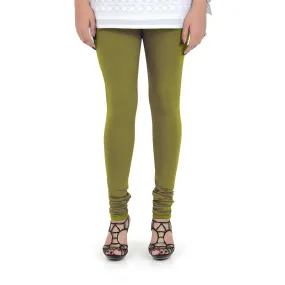 Women's Cotton Churidar Leggings (Free Size) - Grass Hopper