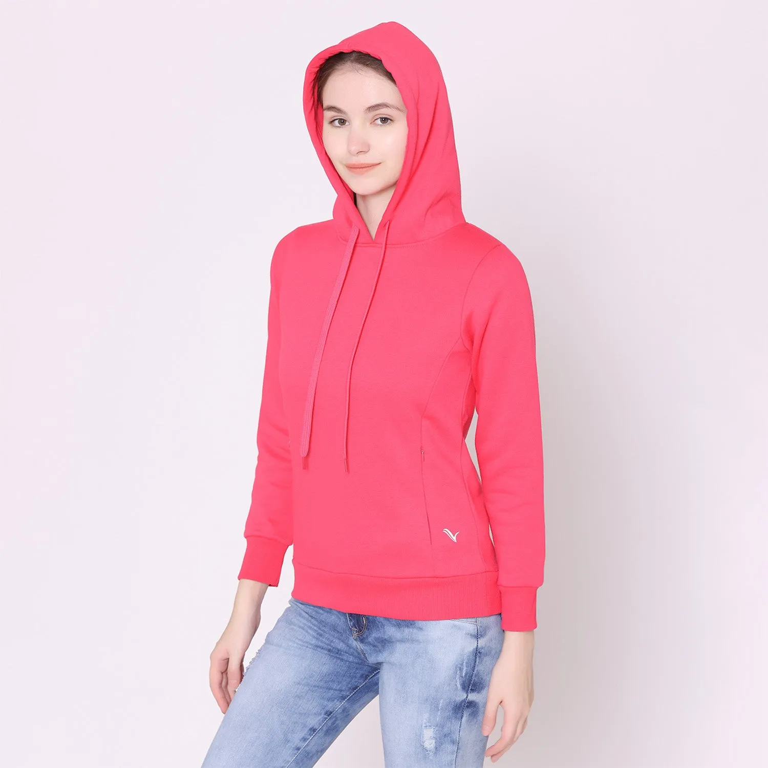 Women's Hoodie Jacket - Bright Rose