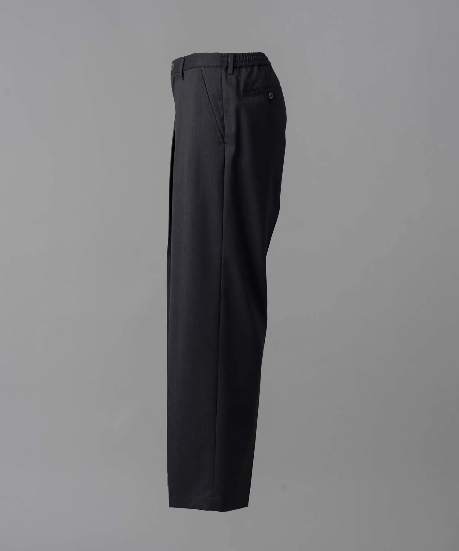 Premium Wool Mix One-Tuck Wide-Leg Pants