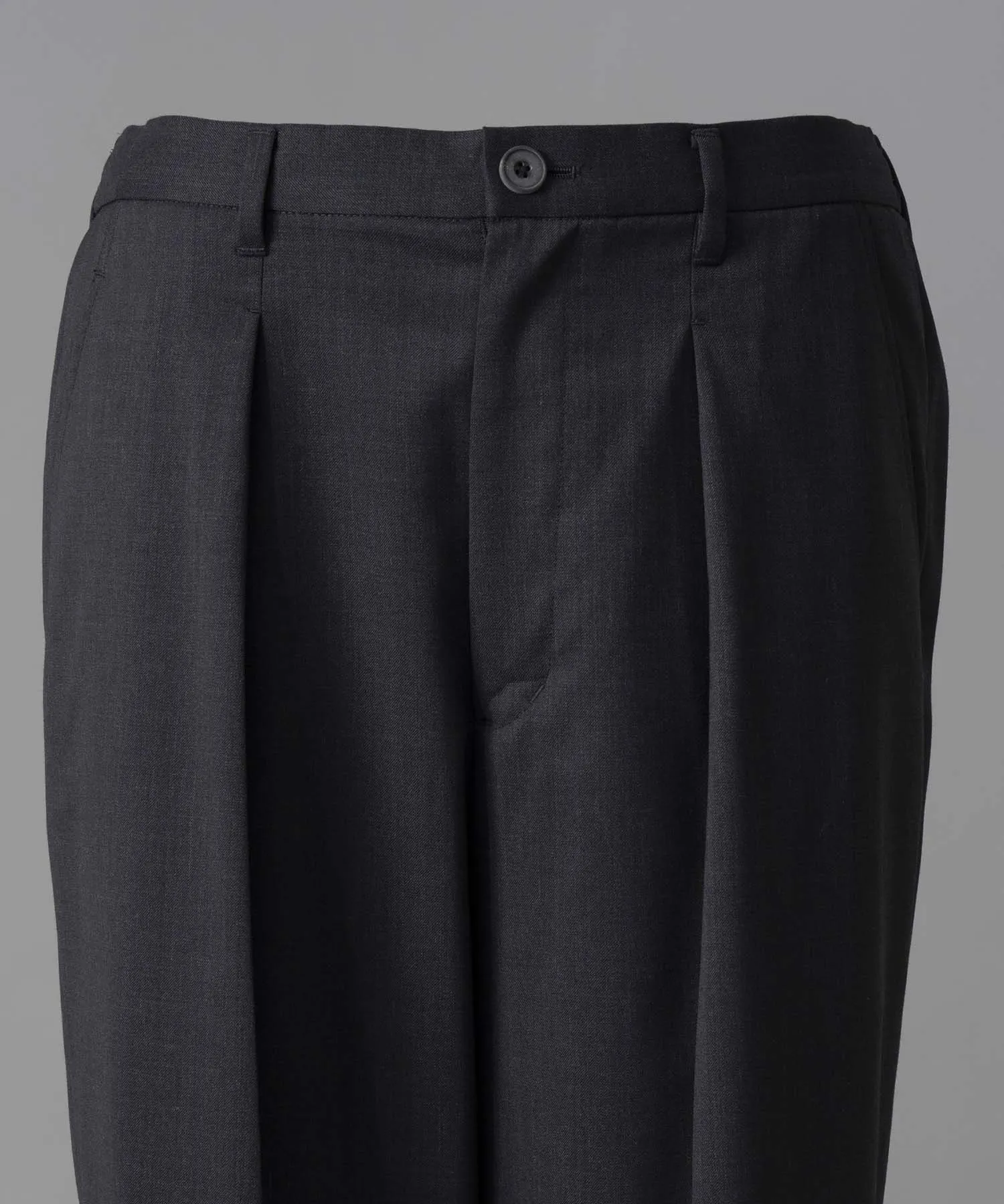 Premium Wool Mix One-Tuck Wide-Leg Pants